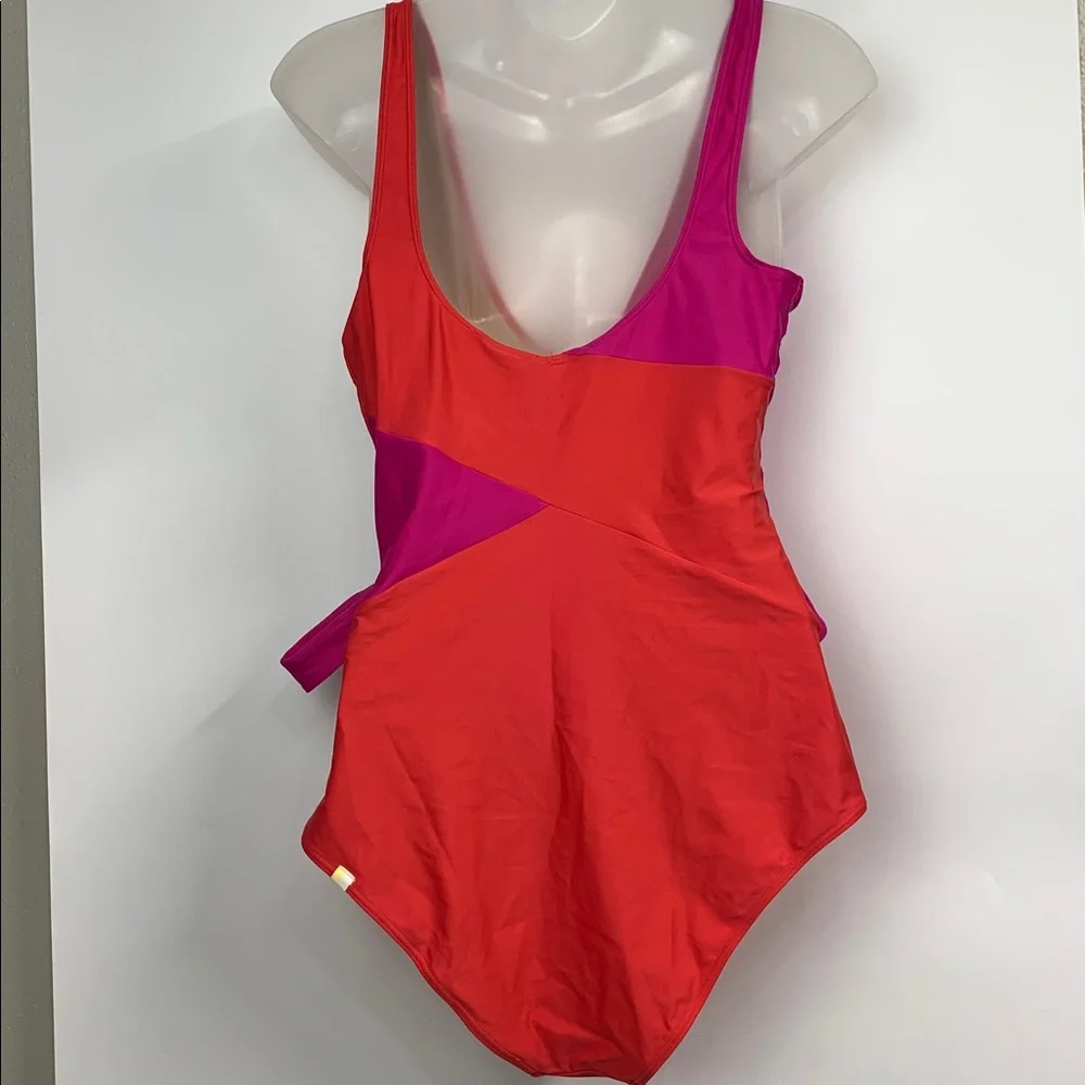 summersalt Pink and Orange The Perfect Wrap One-Piece Swimsuit